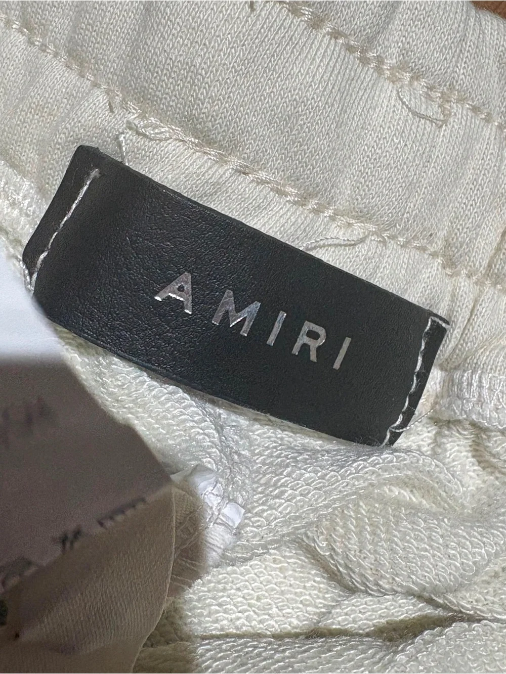 Amiri Mens Cream Shorts with Black Logo Brand New Mens Size Small